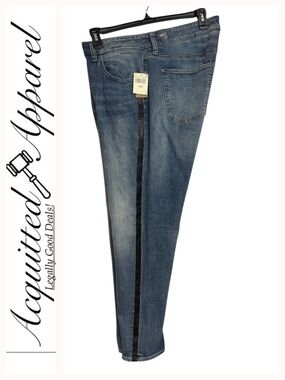 Lucky Brand Ginger Skinny Women's Jeans with Black Side Sparkle Stripe